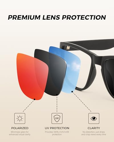 Polarized Sunglasses for Men UV400 Protection TR90 Lightweight Square Sun Glasses Frame3