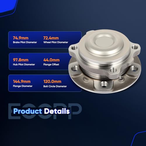 Image of ECCPP 2-Piece 513323 Wheel Hub Bearing 528i 2012-2014 | 535d 2014 Pre-Greased Sealed