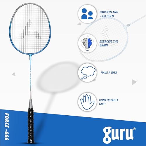 Image of GURU Force-666 Badminton Racket Pack of 1 for Men, Women Boys & Girls with Cover