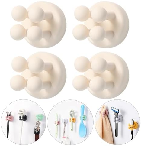 iBetterLife Self-adhesive Silicone Hook Holders – 4Pcs Mounted to Wall for Clipping Hanging Toothbrush Razor Towel Key Plug Cable, Utility Holders for Kitchen Bathroom Home Office Dorm Room Essentials iBetterLife Self-adhesive Silicone Hook Holders – 4Pcs Mounted to Wall for Clipping Hanging Toothbrush Razor Towel Key Plug Cable, Utility Holders for Kitchen Bathroom Home Office Dorm Room Essentials