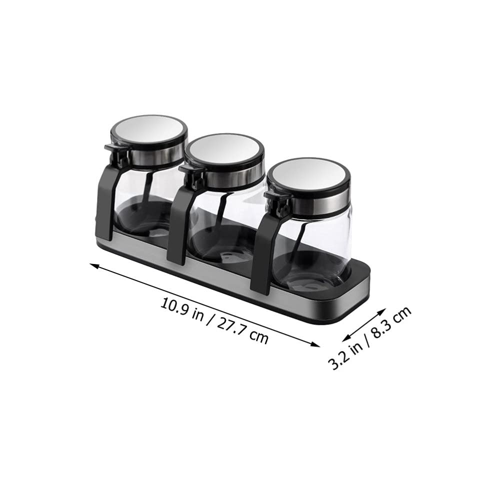 Cabilock 1 Set Set Di Barattoli Per Spezie Contenitori Peperoni Abito Porta Condimenti Portaoggetti Da Cucina Zuccheriera Acciaio Inossidabile Alto Borosilicato Barattolo Da Cucina