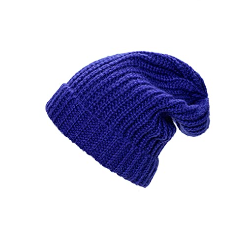 PRDECE Gorra de lana de punto suelto de otoño e invierno japonesa versión coreana de protección de orejas cálida gorra de pila de moda, azul, Talla única Cover