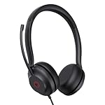 Yealink UH35 USB Headset for PC, Wired Headphones with Noise Cancelling Microphone, Certified Teams, All-Day Comfort Design, Stereo Headset for Home Office Online Meeting, Easy Mute, Busylight