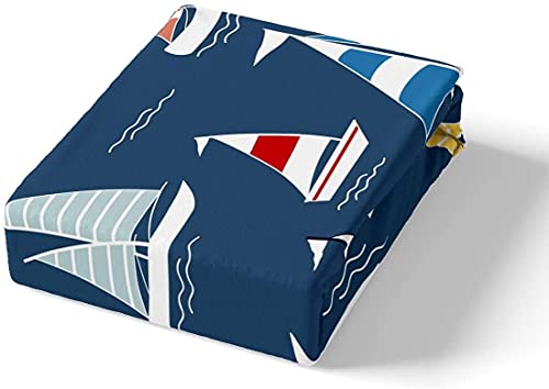 Sailboat Duvet Cover Nautical Decor Bedding Set Adventure At Sea Bedclothes Double Kids Boys Girls Teens Summer Vacation Bedroom Decor Ocean Marine Themed Bedclothes 3Pcs - Image 3