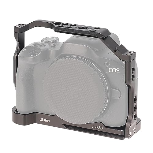 Image of Fotga R50 Camera Cage with NATO Rail 1 /4 inch 3 /8 inch Hole Arri Location Hole for Canon EOS R50 Mirrorless DSLR Camera Video Filmmaking Side Handle Top Handle,Compatible Arca Swiss Tripod Ball Head Clamp