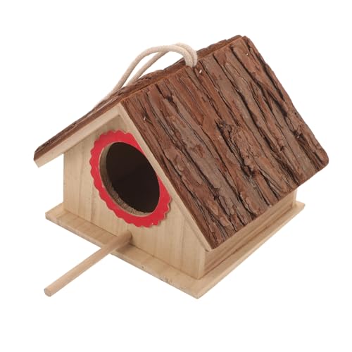 NOLITOY 鳥の巣の飼育箱 ネズミ捕り 鳥の遊び場 スマートバードフィーダー 止まり木スタンド付き鳥小屋 屋外用バードハウスポール 眠っている巣 屋外用鳥小屋 鳥の家 鳥の巣の飾り 木材