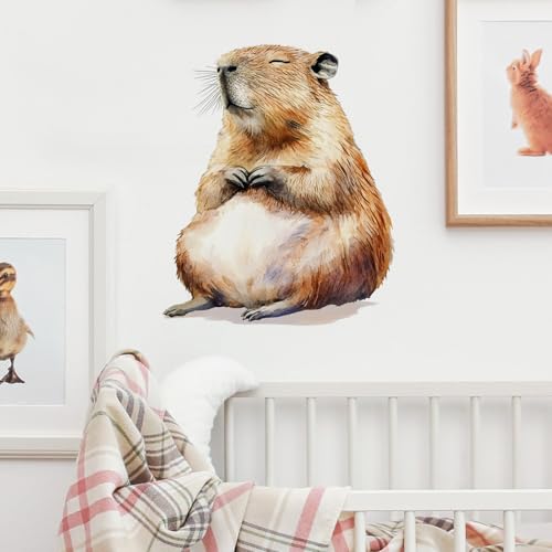 Vinilo decorativo de pared capibara, removible e impermeable miniatura 2