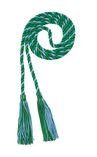 Image of Graduation Honor Cord - Kelly /LT Blue - Every School Color Available - Made in USA