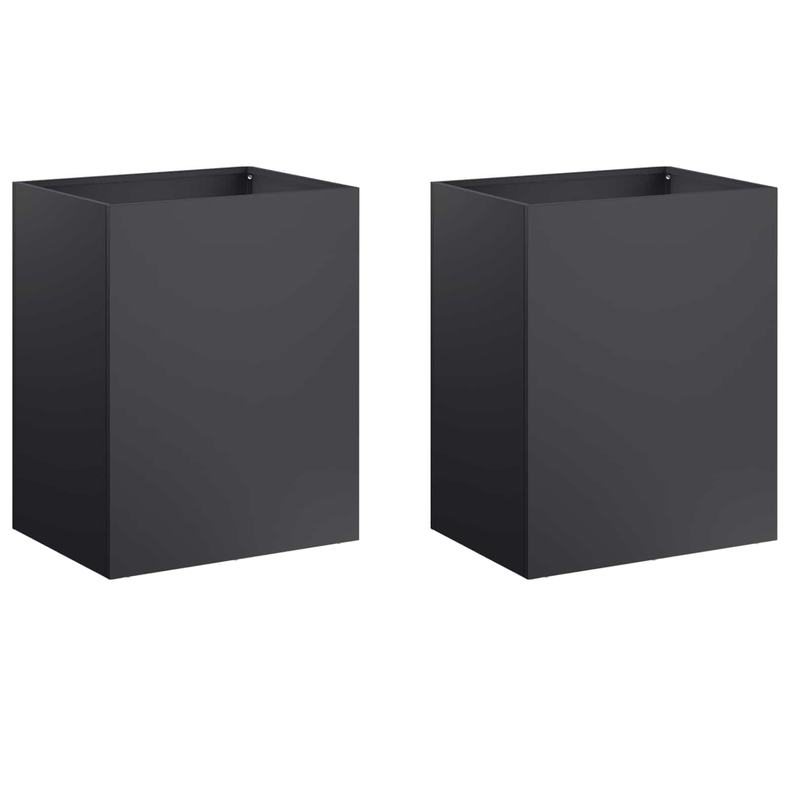 vidaXL Garden Planter 2 pcs Black 40 x 30 x 50 cm Cold-rolled Steel
