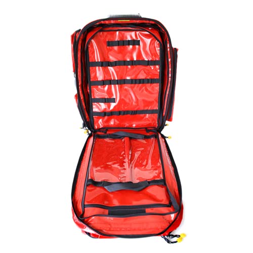 Notfallrucksack PROFI RED - Extensive XL inkl. Modultaschen - LEER rot aus Plane