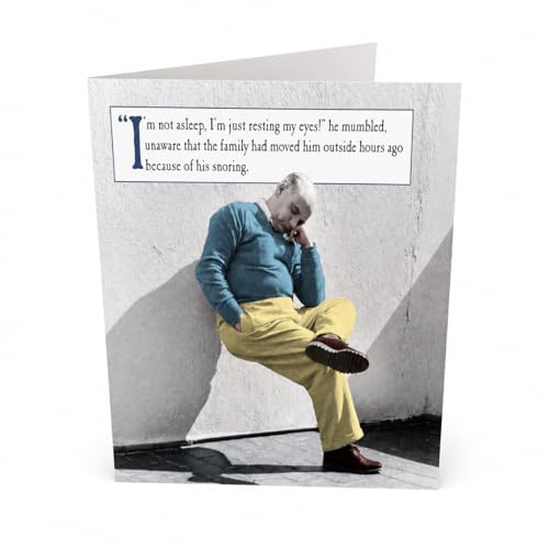 Funny Fathers Day Card for Dad Im Not Asleep Im Just Resting My Eyes Humour Greeting Card with Envelope