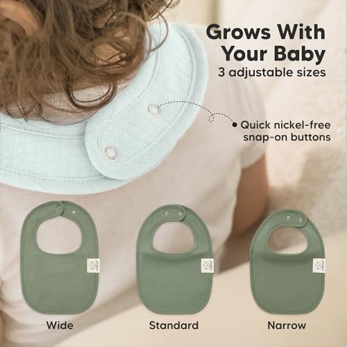 Image of KeaBabies 8-Pack Baby Bibs for Drooling and Teething, Soft (Eclipse) | Organic Quilted Cotton Cloth Drool Bibs for Baby Girl, Boy, Toddler, Newborn, Infant, Soft & Super Absorbent