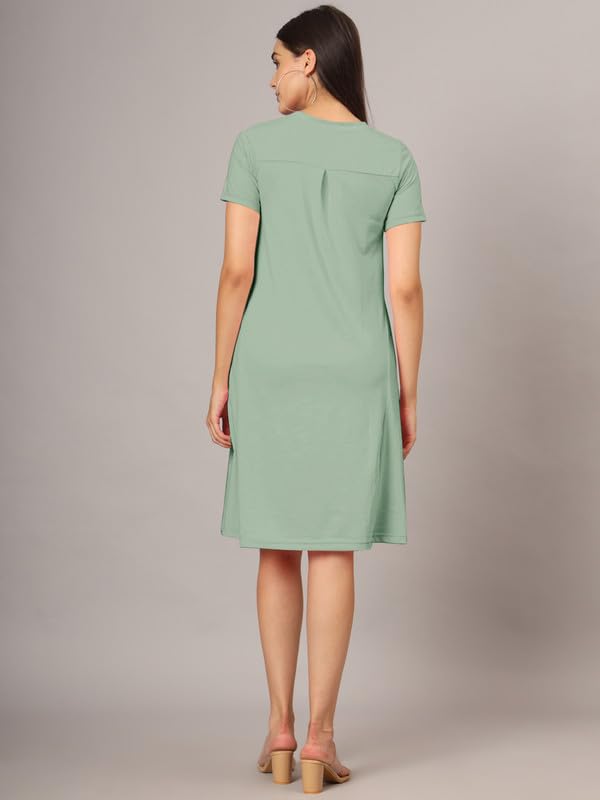 Image of Women's A-Line Cotton Midi Dress