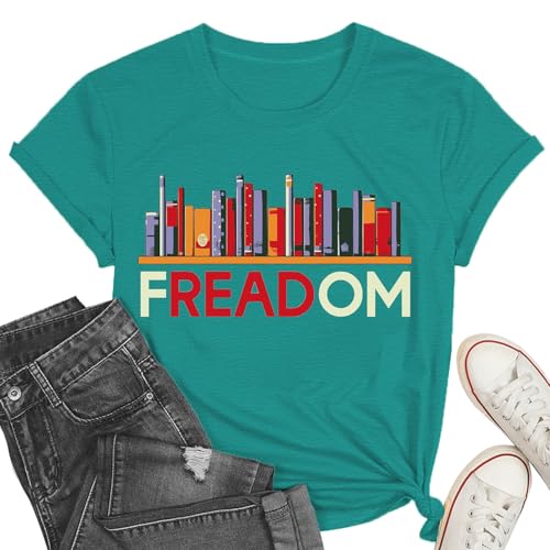 PQZ Women's Book Lover T-Shirt - White, Loose Fit, Short Sleeve, Crew Neck - S, M, L, XL, XXL