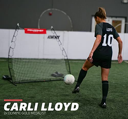 Powernet Rebounder Training Net For Soccer, Lacrosse, Baseball, Softball | Angled Multi-Sport Rebound Pitchback Net | Portable Dual Practice Surface Use Both Sides For Practicing Volley And Rollback #TOP4