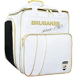 Patines Esqui Nordico BRUBAKER 'Grenoble' - Bolsa de Deporte - Mochila para Botas de esquí + Casco + Accesorios - Color Blanco/Dorado