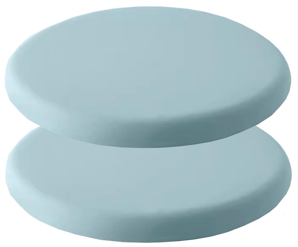 MOODMUSE Round Memory Foam Seat Cushion,1/2/4 Pack Round Stool Cushion,Round Chair Cushion For Bar Stool Circle Bistro Chair Pad Washable (Color : Light blue-1, Size : 40cm(2pack))