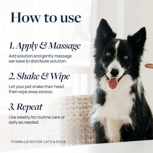Image of Veterinary Formula Clinical Care Ear Therapy Ear Cleaner for Dogs and Cats, Alcohol Free Pet Ear Cleaning Solution, 2 Pack 8 oz Bottles