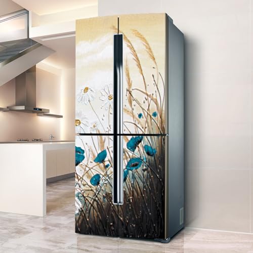 MYXJX Pegatinas para frigorífico, pegatinas para nevera, puertas de cobertura completa, cubiertas de frigorífico, decoración, pieles de congelador, pegatinas de pared para cocina, pintura al óleo