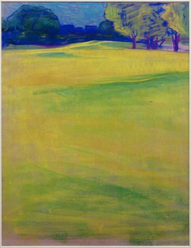 IPLUPJDY Pintura Mural Cuadro en Lienzo Lienzo Para Pared Paisaje de pradera frente a árboles y pueblo de Curt Herrmann para la Decoración del Hogar del Dormitorio 60x90cm
