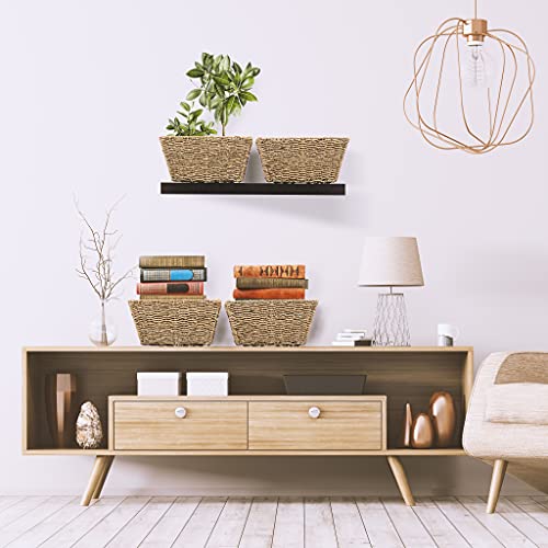 Sorbus Woven Wicker Storage Baskets For Organizing, Seagrass Closet Organizer Bins, Organization Storage Bins For Living Room, Bathroom Towels, Kitchen Pantry Cabinet, Bedroom, Handmade 4-Pack #TOP5