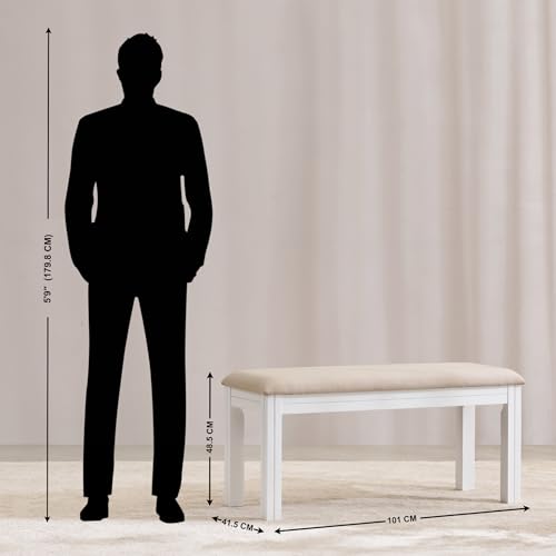 Image of Home Centre | Montoya | Solid Wood | Dining Benches | White | 1 Year Warranty
