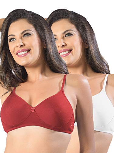 Image of SONARI Womens Non Padded Cotton Bra | Wire Free, Medium Coverage, Seamless Cups, Comfortable Polyester Cotton Blend Fabric | Adjustable Straps, Ideal for Everyday Wear - Smile