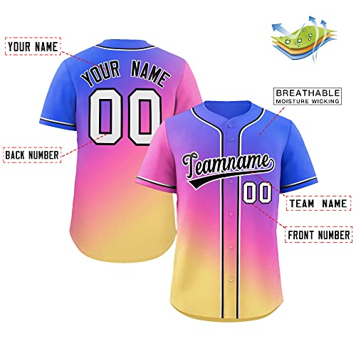KXK Custom Gradient Baseball Jersey Button Down Shirts Stitched Personalized Name Number for Men Women Boy miniatura 2