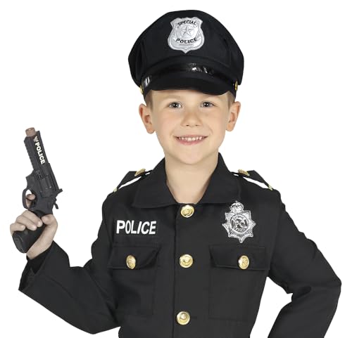 FIESTAS GUIRCA | Gorra de Policía Infantil Negra   Accesorio de Disfraz para Fiestas de Policías y Celebraciones   Ideal para Niños y Niñas en Halloween y Carnaval   Negro