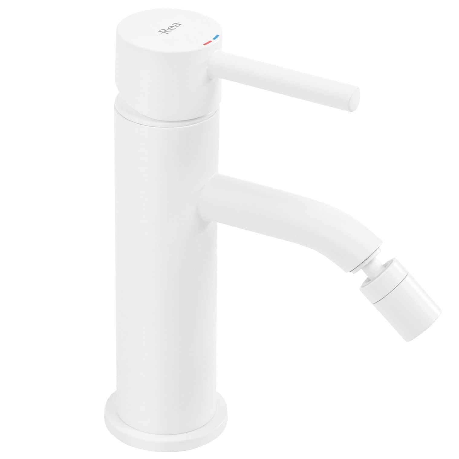 Rea - Rubinetto Da Bidet Lungo White Miscelatore Monocomando In Ottone Per Wc Bagno (Bianco) 14 X 5 X 17 cm