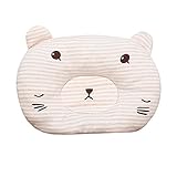 Csheng Neugeborenen-Kissen Anti-Partial-Baby-Kissen Cartoon-Form-Farbe Baumwolle Neugeborenes Stereotyp-Kissen Hautfreundliches Und Schweißabsorbierendes Baby-Kissen Zum Schlafen Yellow,One Size