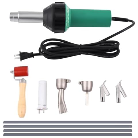 Iglobalbuy 110V 1500W Hot Air Gun Welding Torch Heat Welding Gun Welder Pistol Tool Hot Air Gun PVC Plastic Flooring Welding Tool Kit Cover
