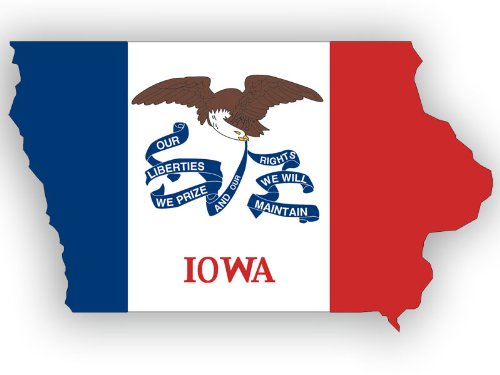 Imán Decorativo Bandera de Iowa 3 x 5 pulgadas miniatura 1