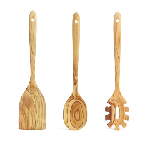Olive Wood 3-Piece Essential Utensil Set