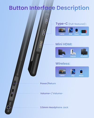 Image of 15.6 inch Wireless Portable Monitor for Laptop Support AirPlay Miracast | FHD 1080P IPS Display,USB-C & HDMI,G-Sensor Auto-Rotate,Plug & Play,Travel Monitor Compatible with PC,Phone,PS4 /5,Xbox,Switch