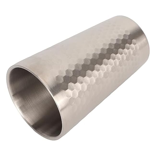 2pcs Stainless Steel Beer Cup, Applicable Scenario Rounded Mouth Air Insulation Hammered Metal Cups for Coffee Tea Cold Drink for Outdoor 450ML