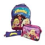 Kit Mochila Infantil Escolar Princesas Rodinhas Tam G Roxa Escolar Infantil com Lancheira Térmica e Estojo, Roxa, Poliéster, 44 x 31 x12cm, 3 Peças