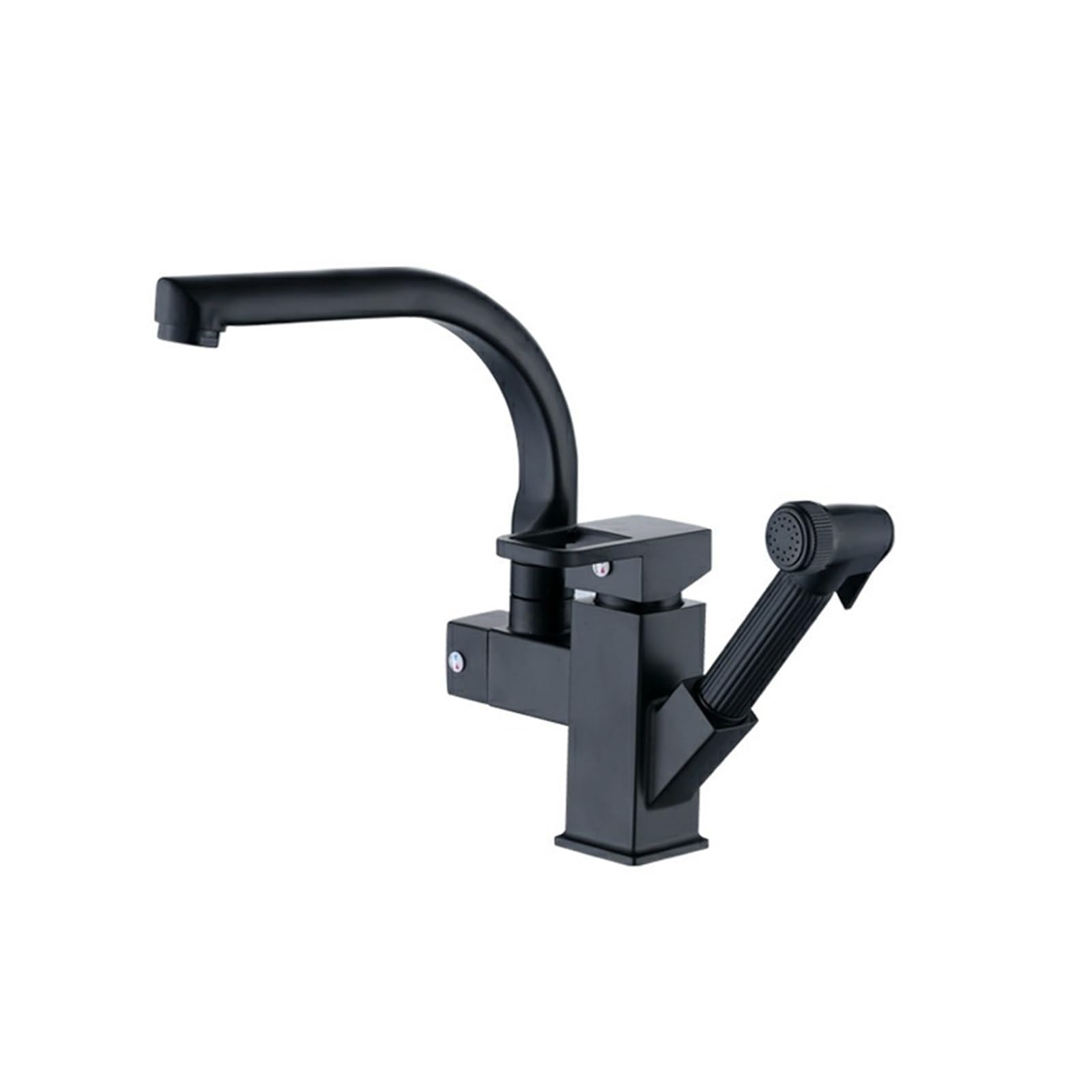 Robinet de cuisine en acier inoxydable chrome et vernis noir durable
