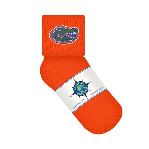 Creative Knitwear Florida Gators Infant Unisex Orange Solid Anklet Sock Embroidered Logo - Size 6-12 Months