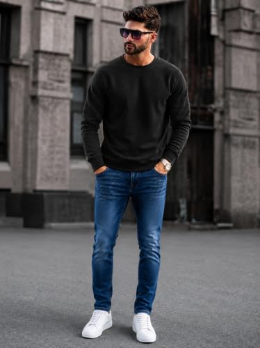 Image of Mack Jonney Men's Solid Winter Sweatshirt|Soft Fleece Fabric Full Sleeve Round Neck Sweatshirt|Stylish Casual Wear for Men-mj-281
