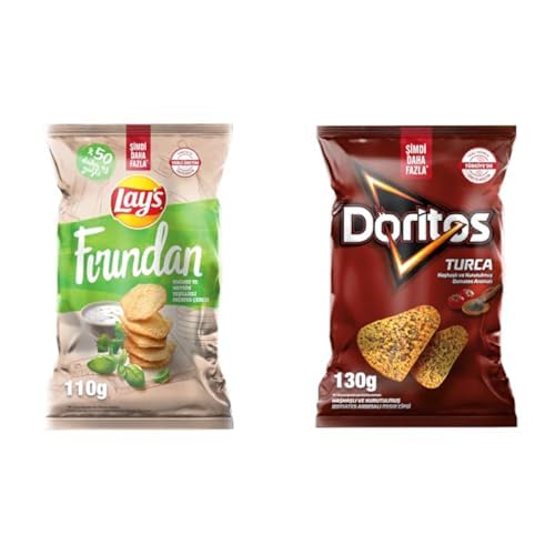 Lay’s Fırından Yoğurt ve Mevsim Yeşillikli Süper Boy 110 g x1 + Doritos A La Turca Haşhaş Domates Super Boy 130g x1