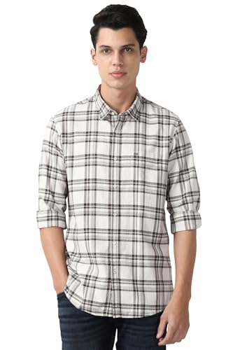 Image of Peter England Men's Checkered Shirt | 100% Cotton