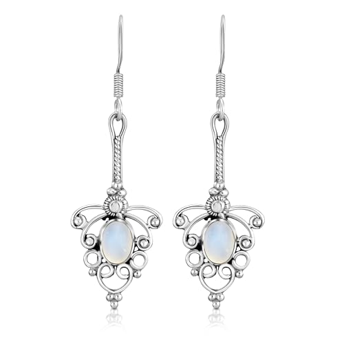 Unique Gems Dames Oorhangers 925 Zilver Druppels Labradoriet 2.4 ct Oorbellen Juwelierskwaliteit