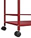 Marshall 2-Shelf Rolling Coffee Table Cart, Red Finish
