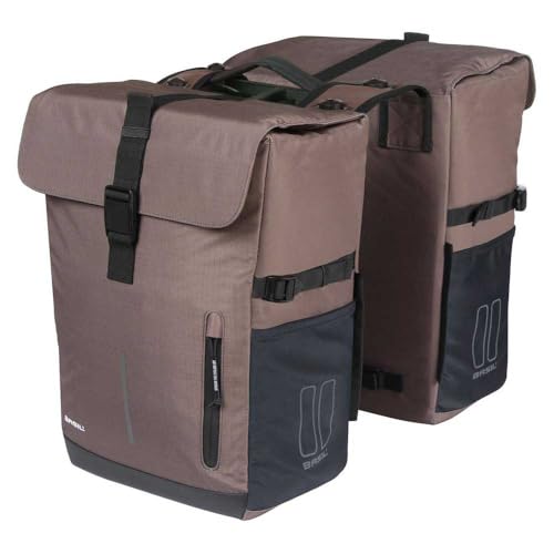 Sacoche double MIK vélo 30l marron étanche pour transporter vos affaires