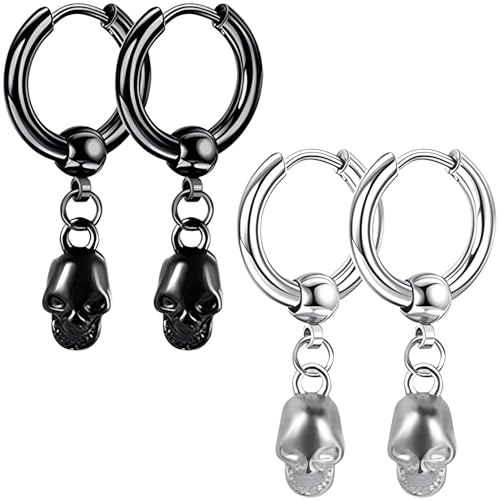 Liitata 2 pares de pendientes góticos de acero inoxidable Hip