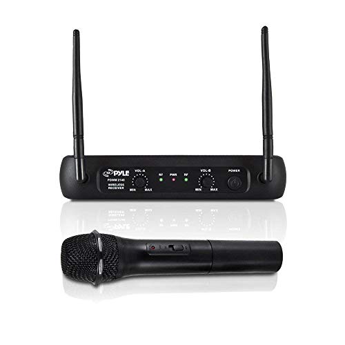 Image of Pyle PDWM2140 VHF Wireless Microphone System, Handheld Mic, Bodypack, Headset /Lavalier Mics, Fixed Frequency