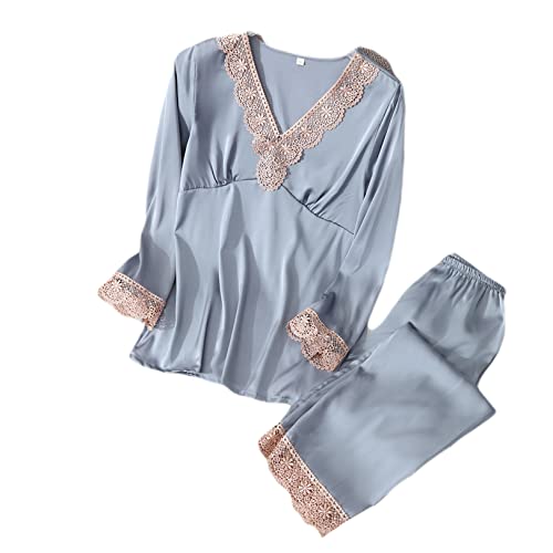 Vêtements de détente anti frottement ensemble de nuit fluide satin