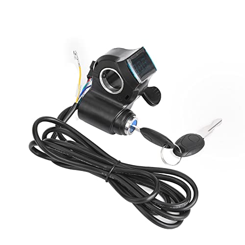Baxnore Electrice Thumble Throttle con pantalla LCD, indicador de energía en tiempo real digital para scooter de ciclo eléctrico
