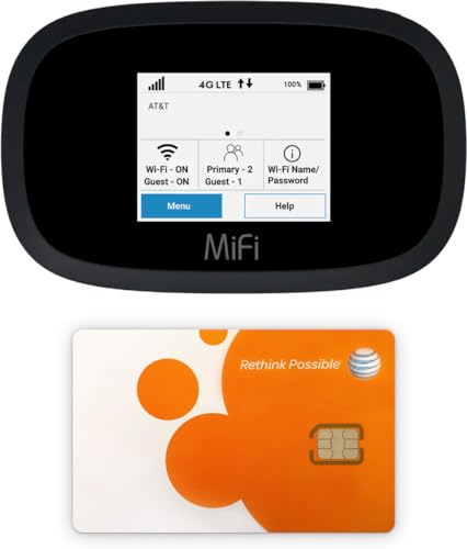 AT&T Wireless Hotspot WiFi Device 4G LTE MiFi 8000 | Global 4G Cat18 LTE | Up to 1 Gbps | EVDO-LINK Bundle for Mobile Hotspot Device | with SIM Card AT&T Wireless Hotspot WiFi Device 4G LTE MiFi 8000 | Global 4G Cat18 LTE | Up to 1 Gbps | EVDO-LINK Bundle for Mobile Hotspot Device | with SIM Card